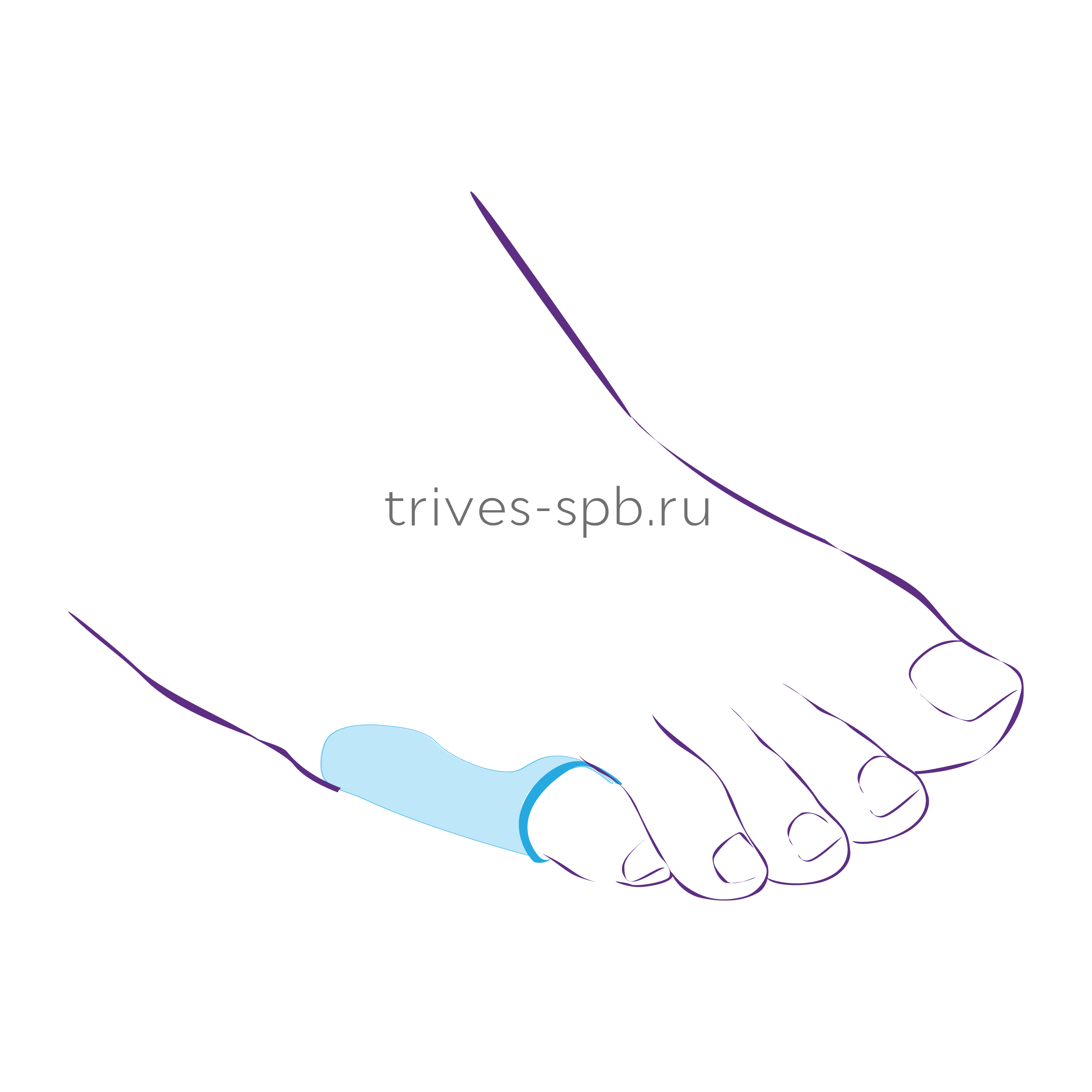 Протектор силиконовый для защиты сустава пятого пальца стопы СТ-48